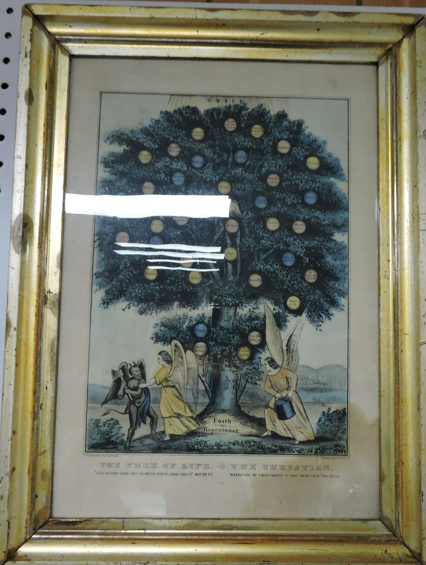 Currier & Ives print "The Tree of Life": .