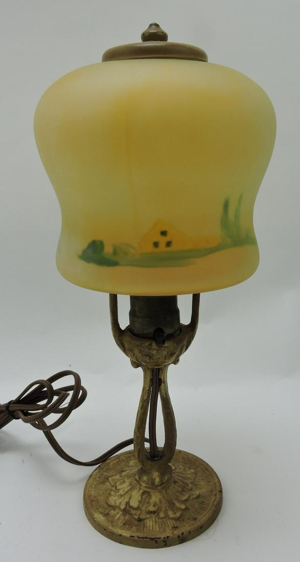 Small boudoir lamp with reverse painted (1 of 1)