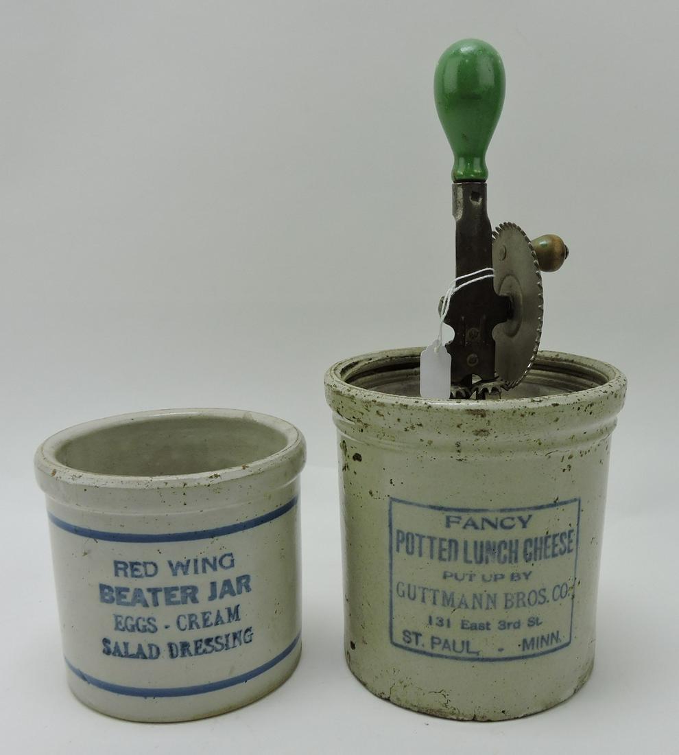 Red Wing lot of 2 crock beater jars, (1 of 1)