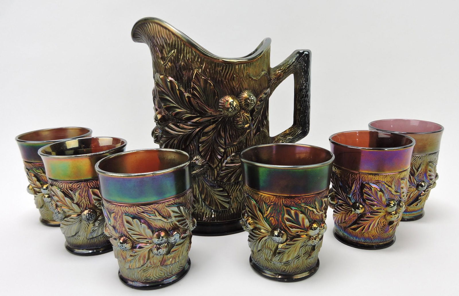 Northwood Acorn Burrs amethyst pitcher (1 of 1)