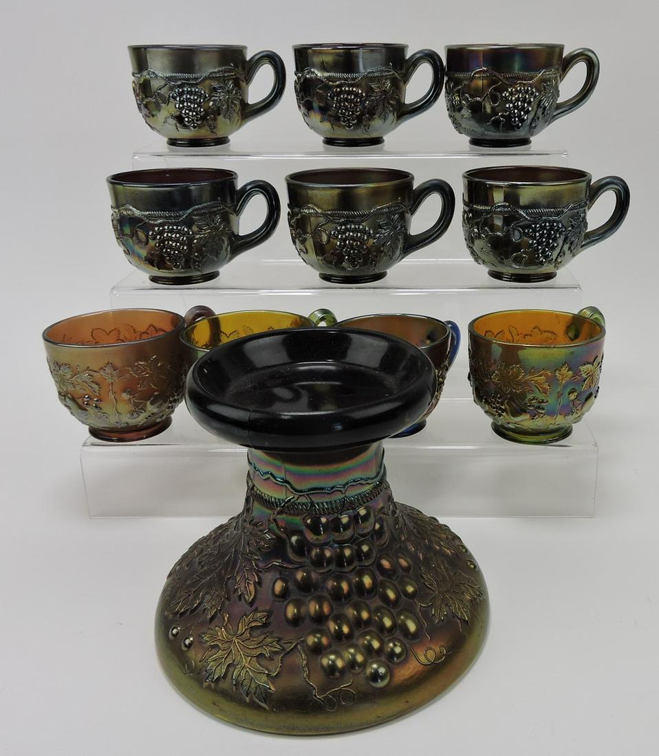 Carnival glass lot of 10 assorted punch cups (1 of 1)