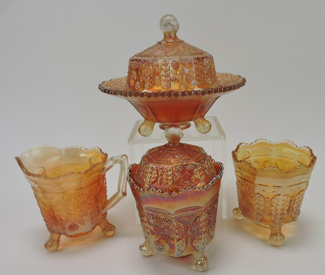 Fenton marigold carnival glass butterfly and (1 of 1)