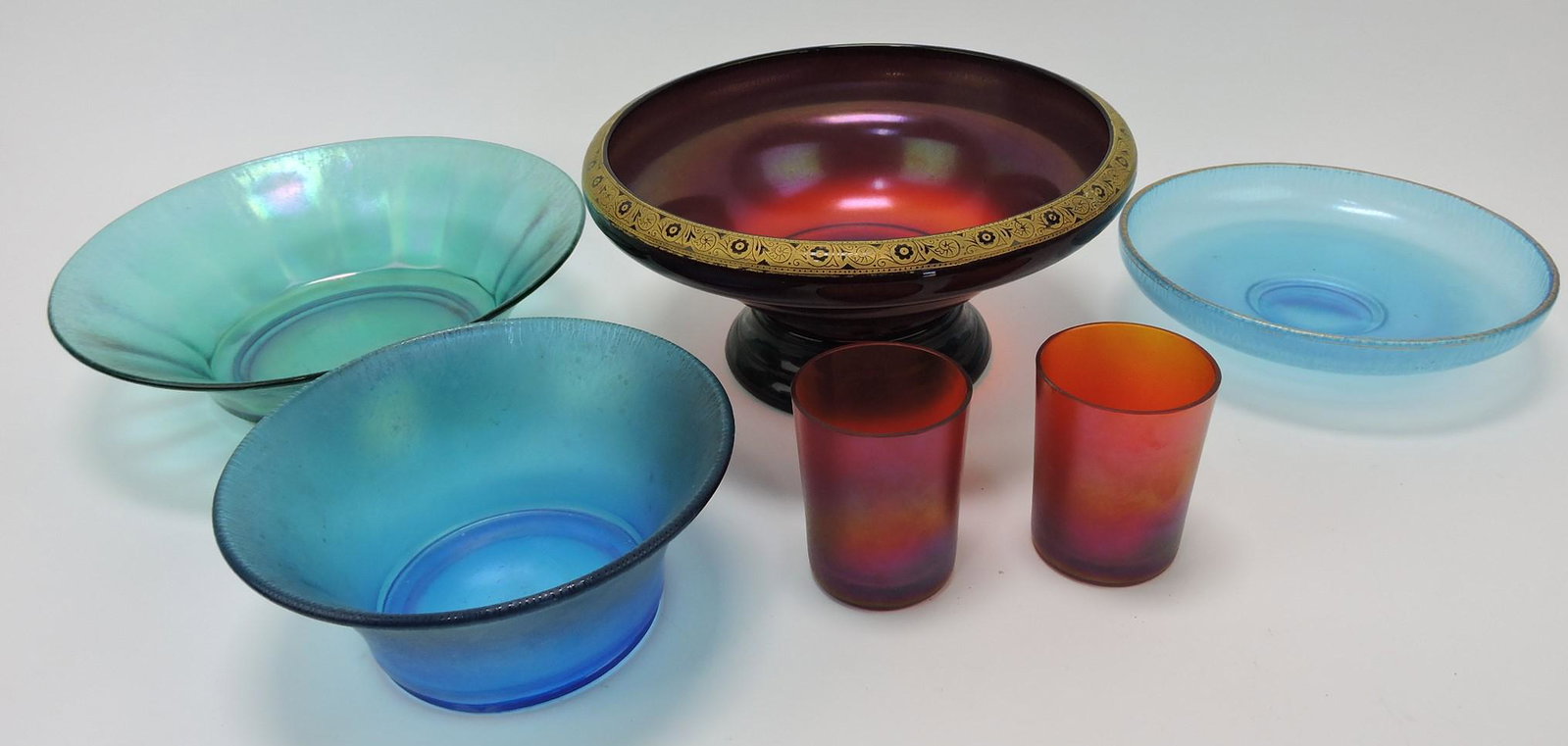 Stretch glass lot of 6 pcs: .