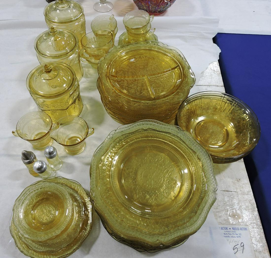 Depression glass amber lot of 57 pieces; (1 of 1)