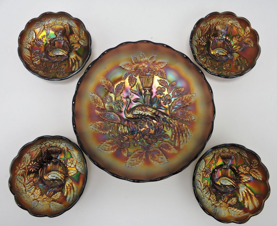 Northwood amethyst carnival glass Peacock & (1 of 1)