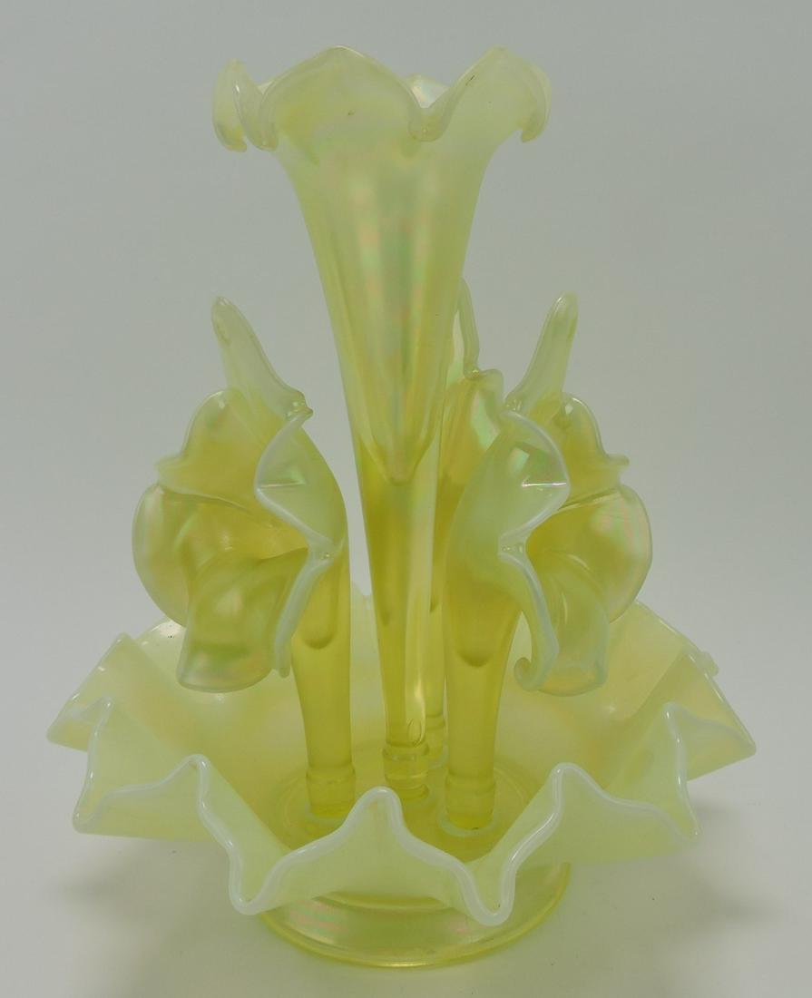 Fenton topaz four horn epergne, 13 1/2" (1 of 1)