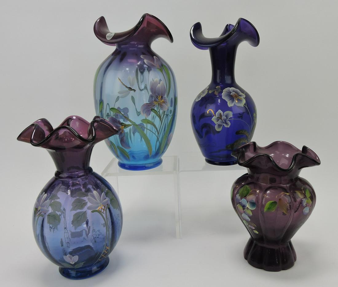 Fenton lot of 4 vases, 7 to 10" (1 of 1)