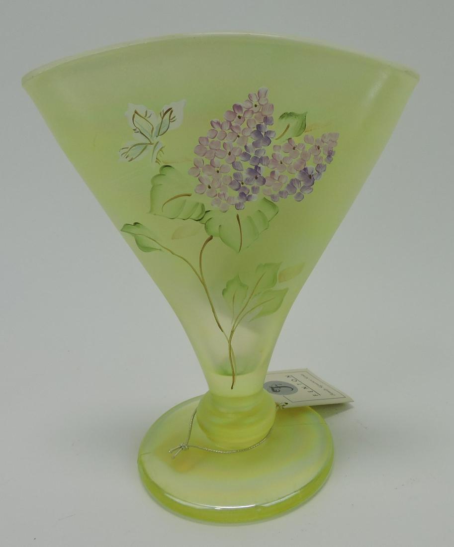 Fenton topaz fan vase, 8 1/2" (1 of 1)