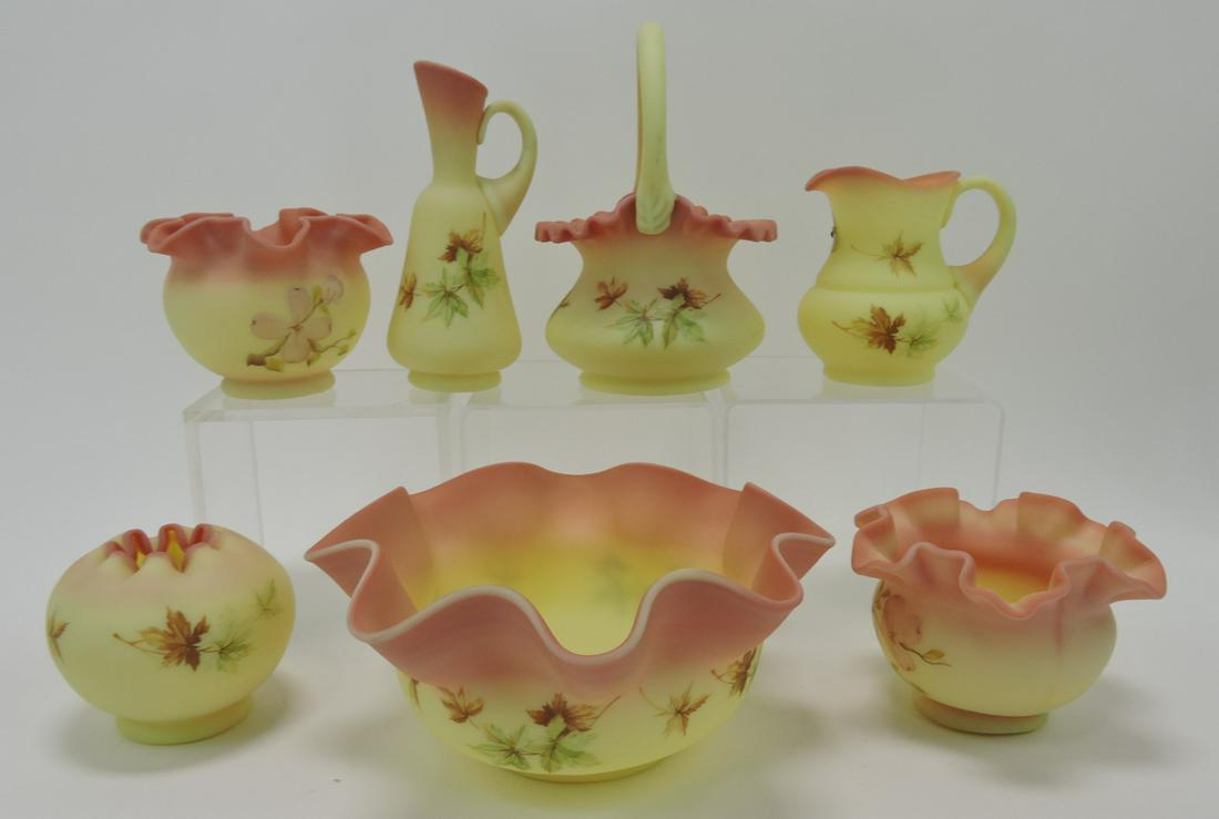 Fenton burmese lot of 7 pcs: .