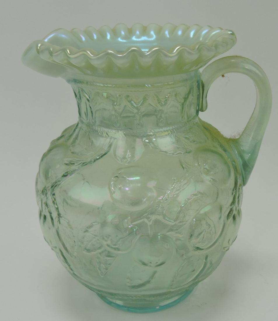 Fenton green opalescent carnival glass apple (1 of 1)