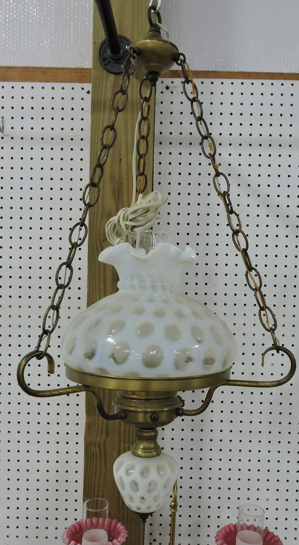 Fenton white opalescent coin spot hanging (1 of 1)