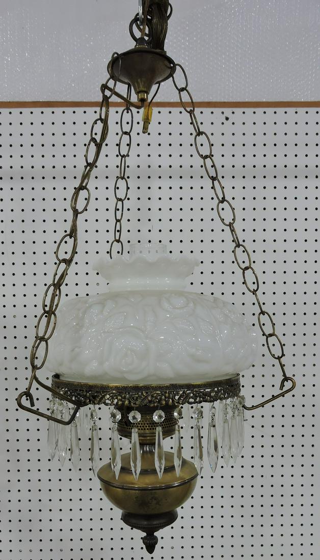 Fenton hanging lamp with milk glass shade (1 of 1)