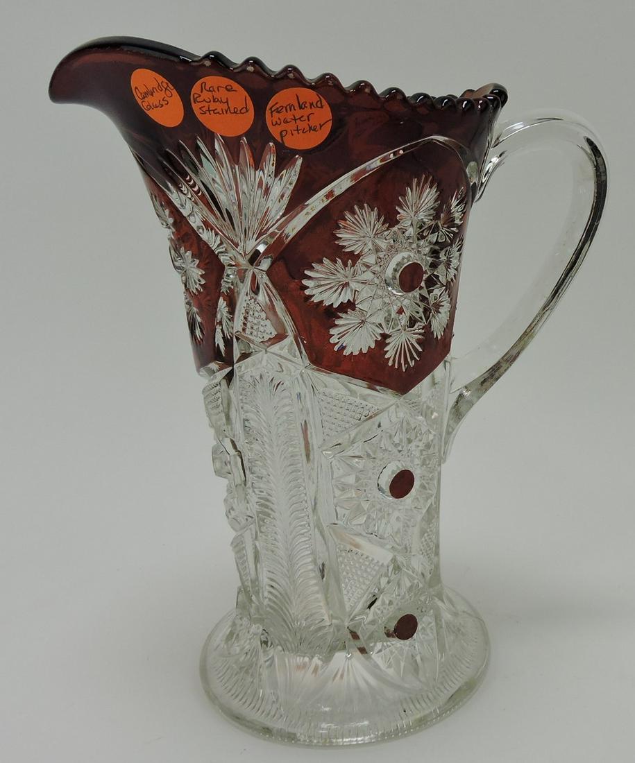 Rare ruby stained fernland water pitcher, (1 of 1)