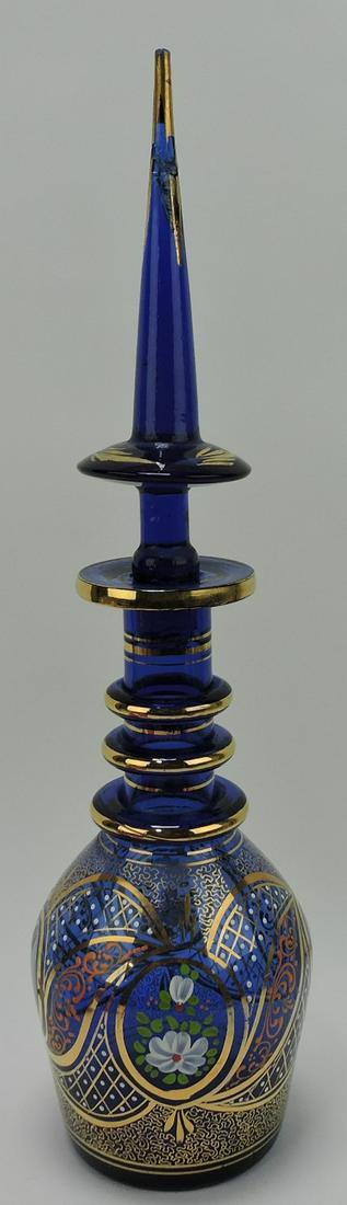 Large 21" Bohemian cobalt enameled Moser (1 of 2)