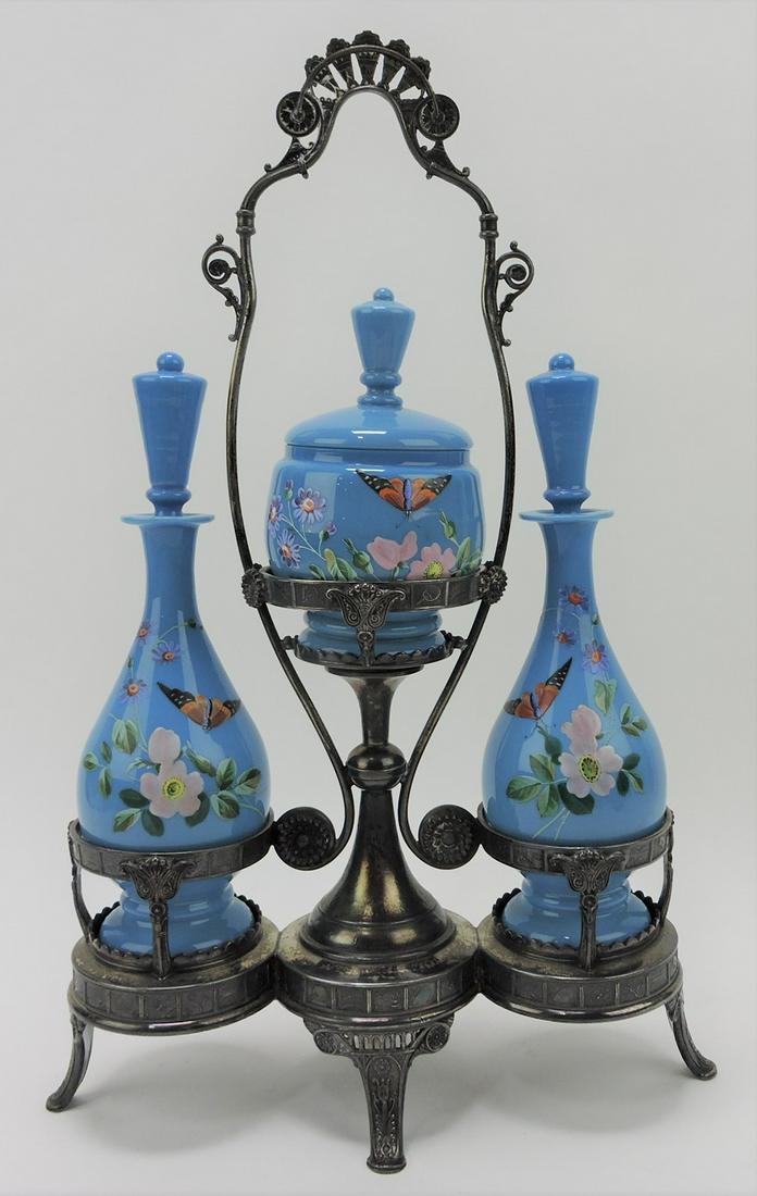 Rare Victorian dresser set with two French (1 of 1)