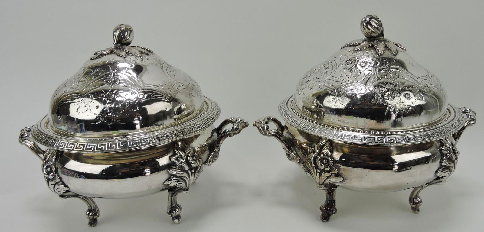Pair of Victorian large silverplate soup (1 of 2)