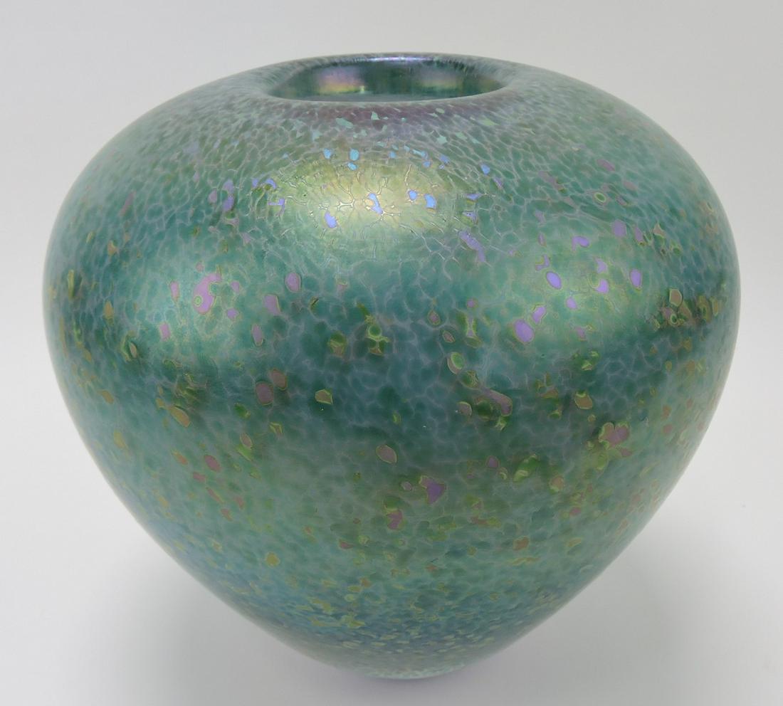 Tim Lazer studio art glass vase, 11" (1 of 1)