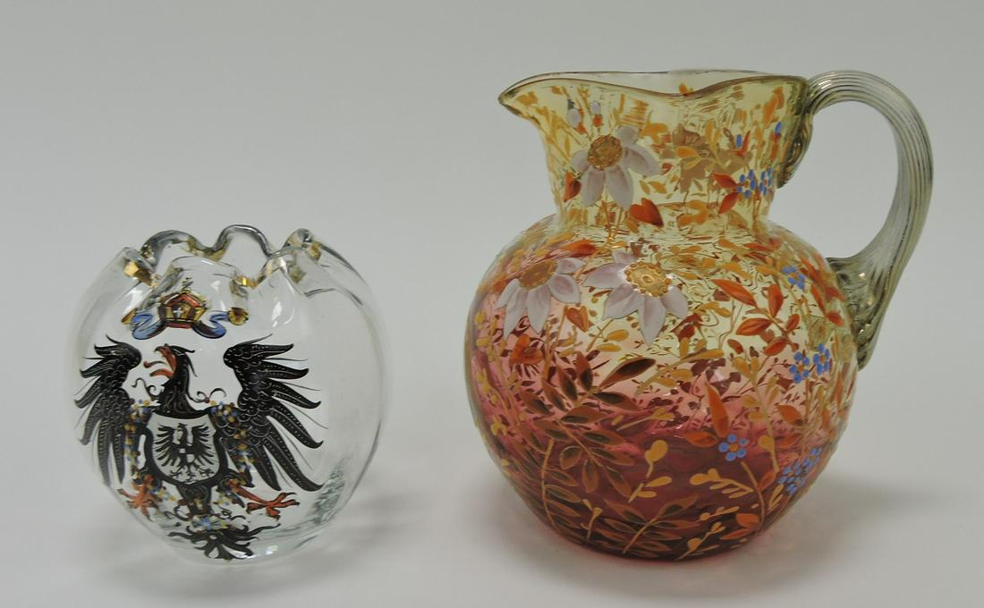 Moser enameled rose bowl and pitcher (1 of 1)