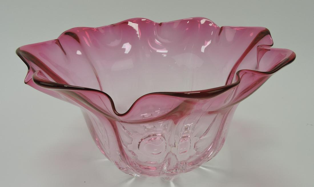 Steuben rubina grotesque bowl, 11" (1 of 1)