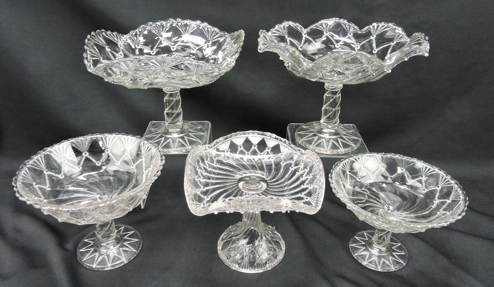 Greentown Cord Drapery clear EAPG lot of (1 of 1)