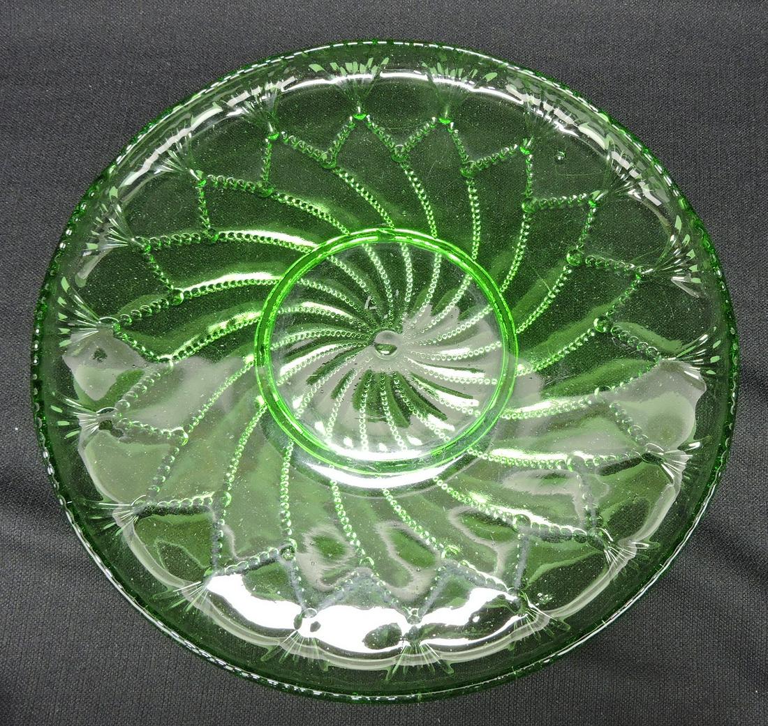 Greentown Cord Drapery green EAPG 12" (1 of 1)