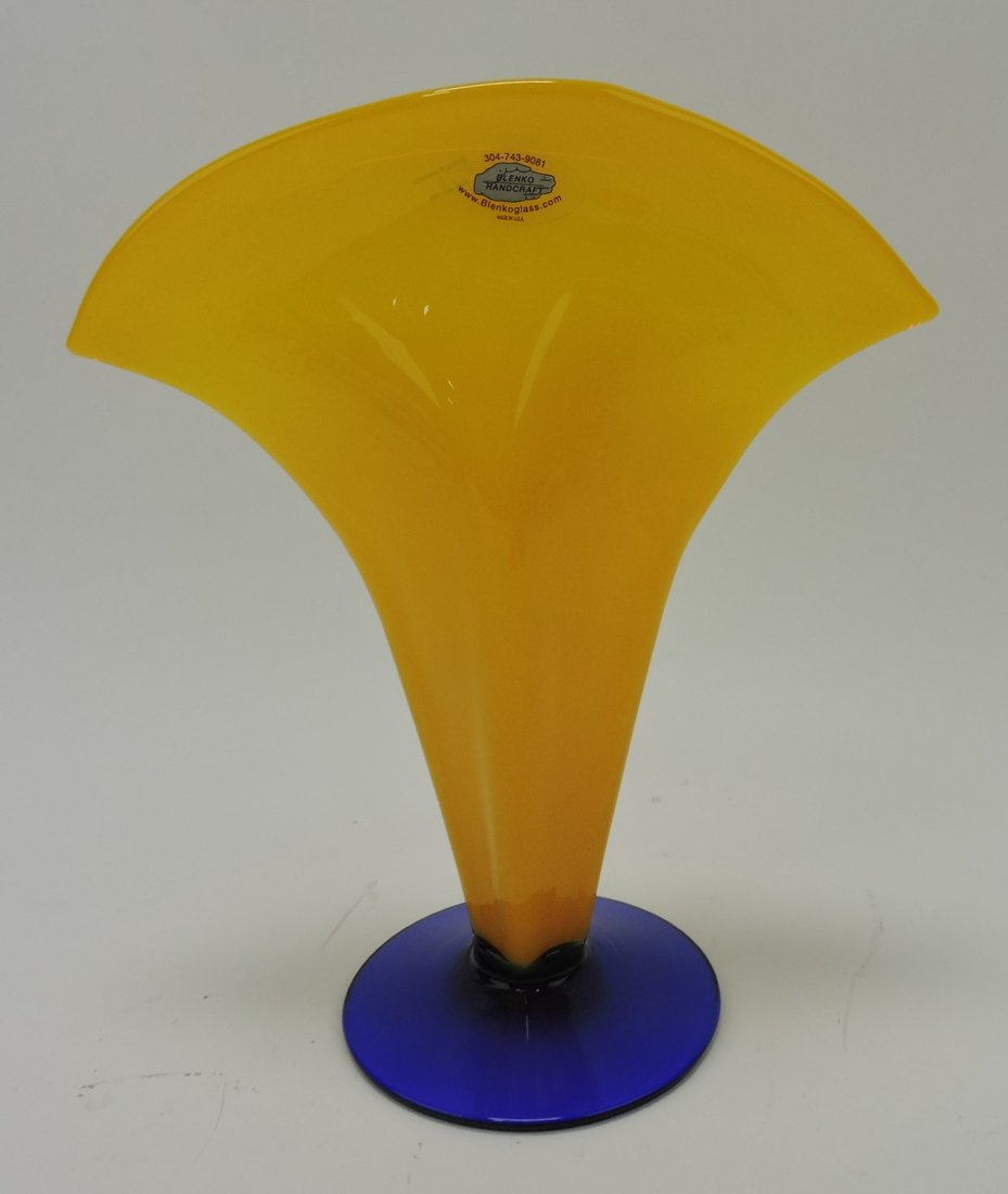 Blenko MCM art glass fan vase, 12" (1 of 1)