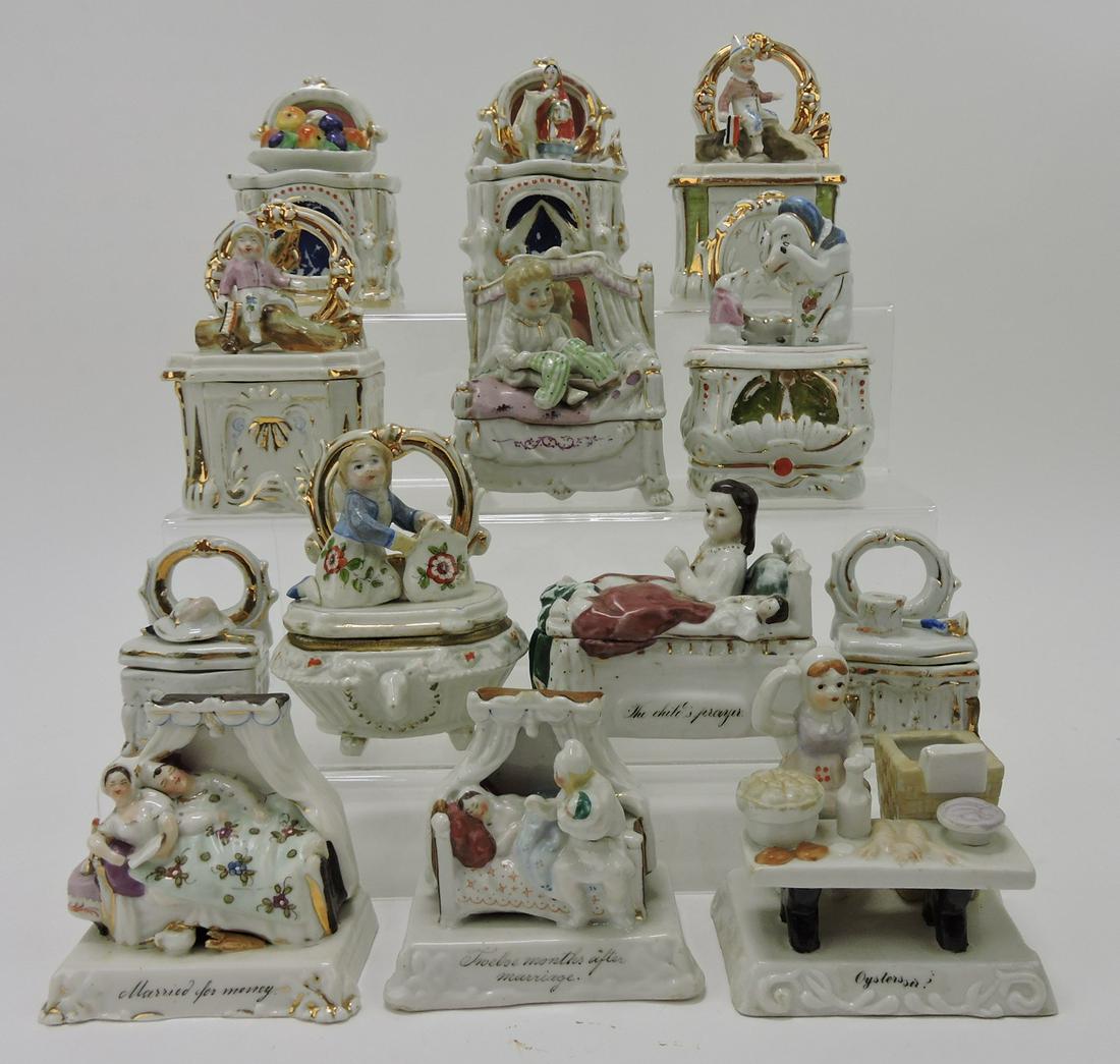 Lot of 13 early porcelain fairings and (1 of 1)