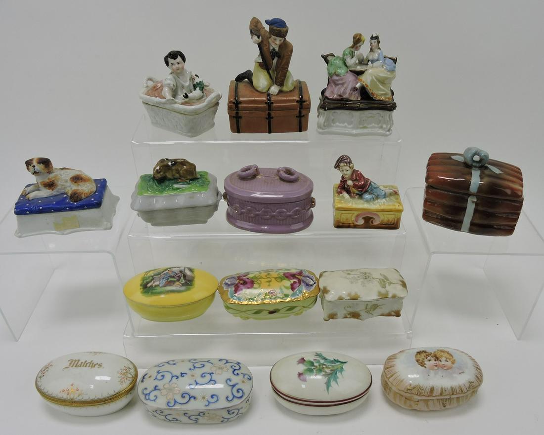 Lot of 15 porcelain matchboxes: .