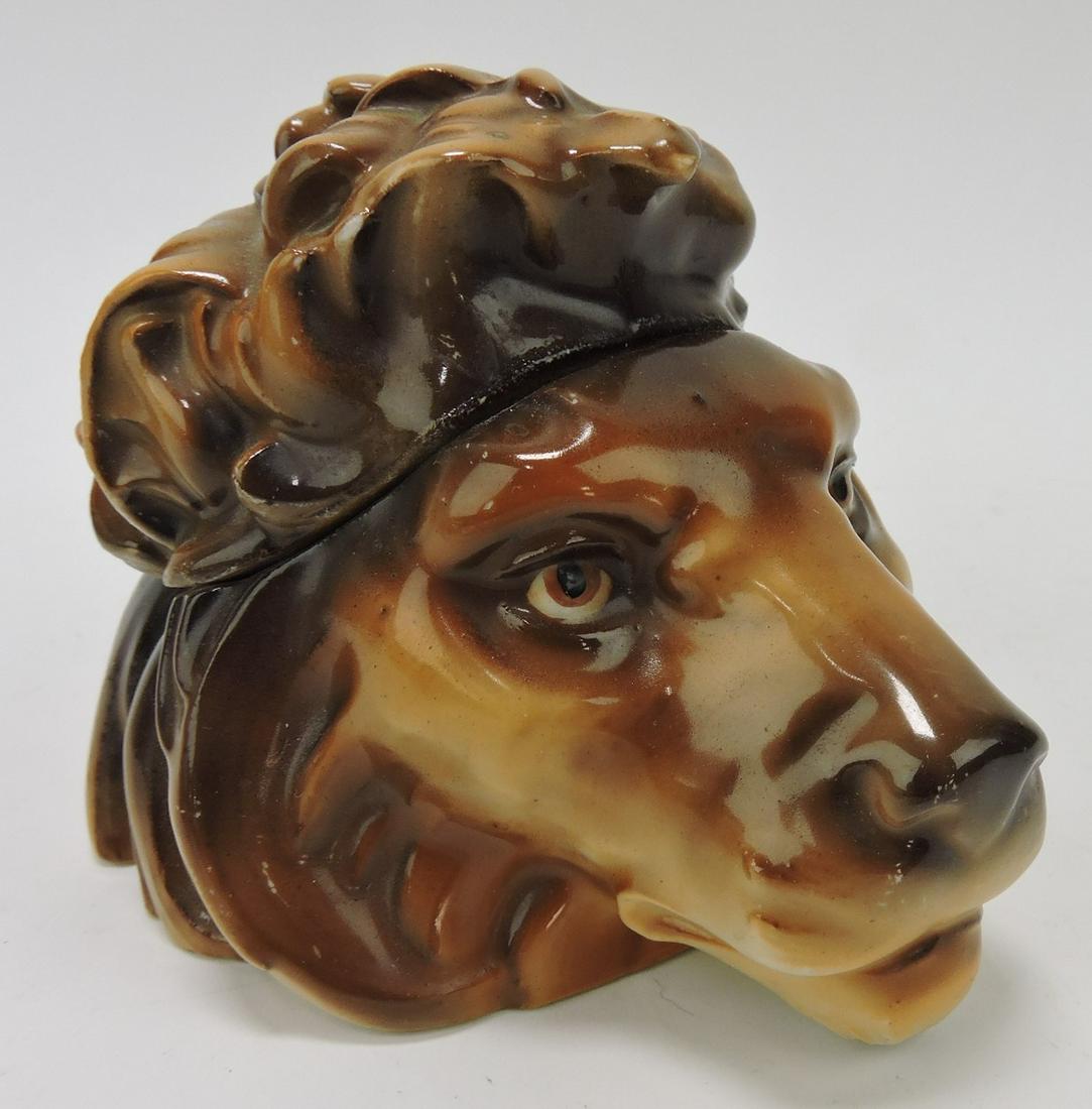 Austrian porcelain lion's head humidor, (1 of 1)