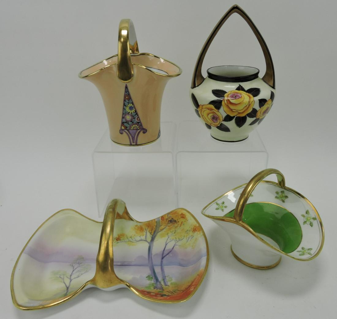 Nippon and Noritake lot of 4 baskets: .
