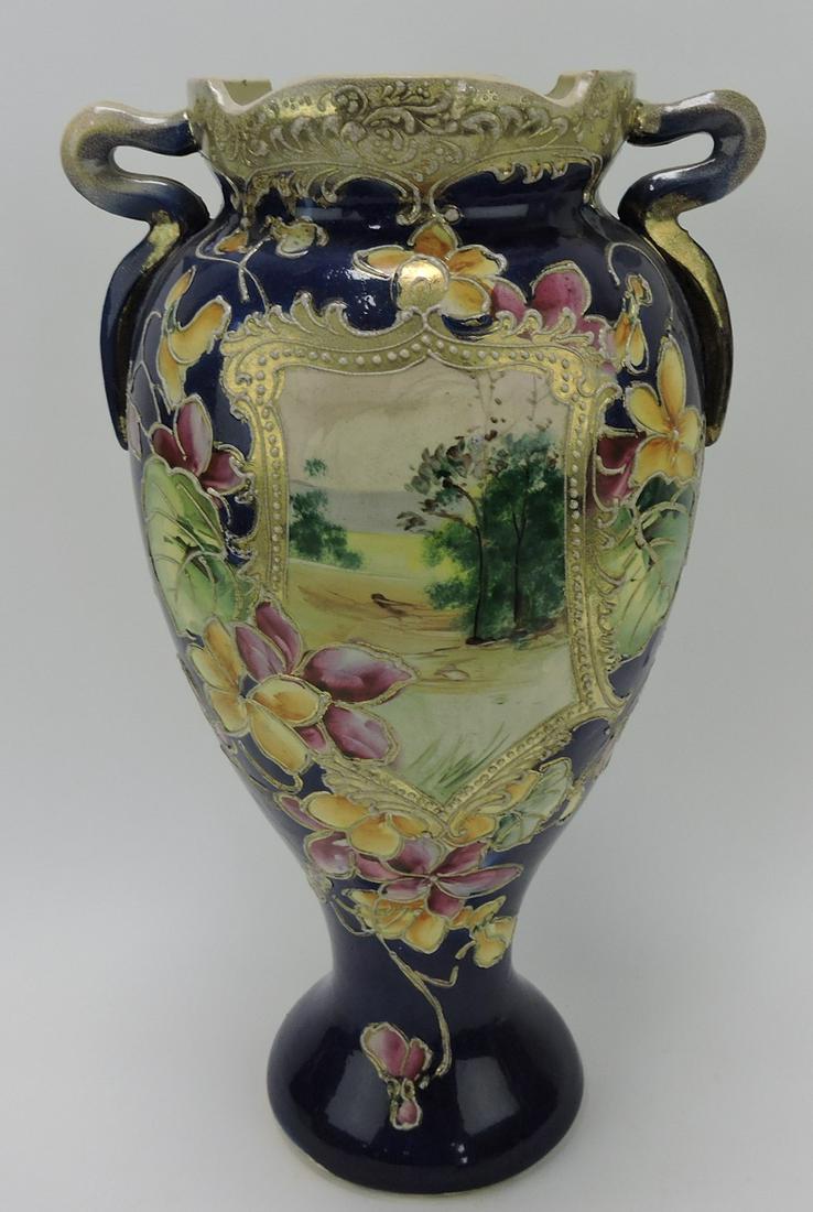 Nippon (unmarked) cobalt floral and (1 of 1)