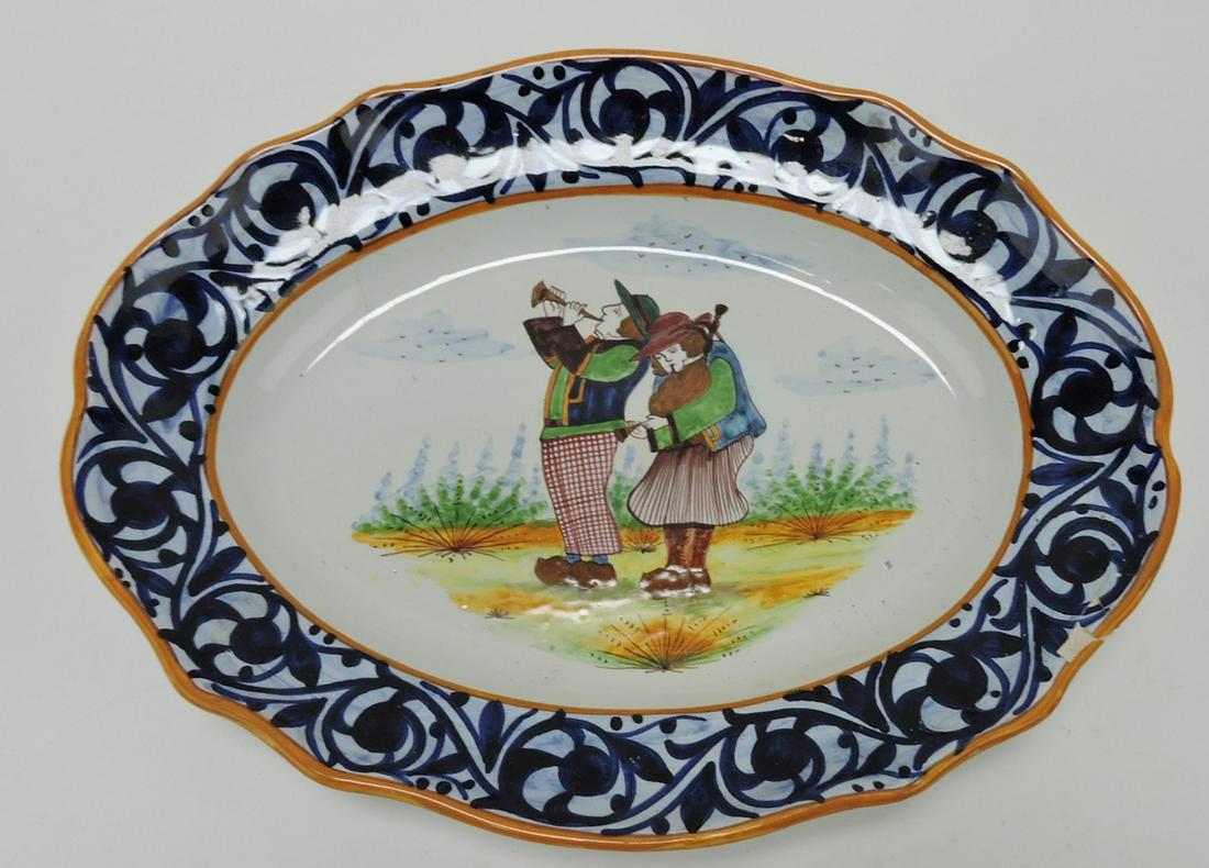 Henriot Quimper 13" platter, rim repair (1 of 1)