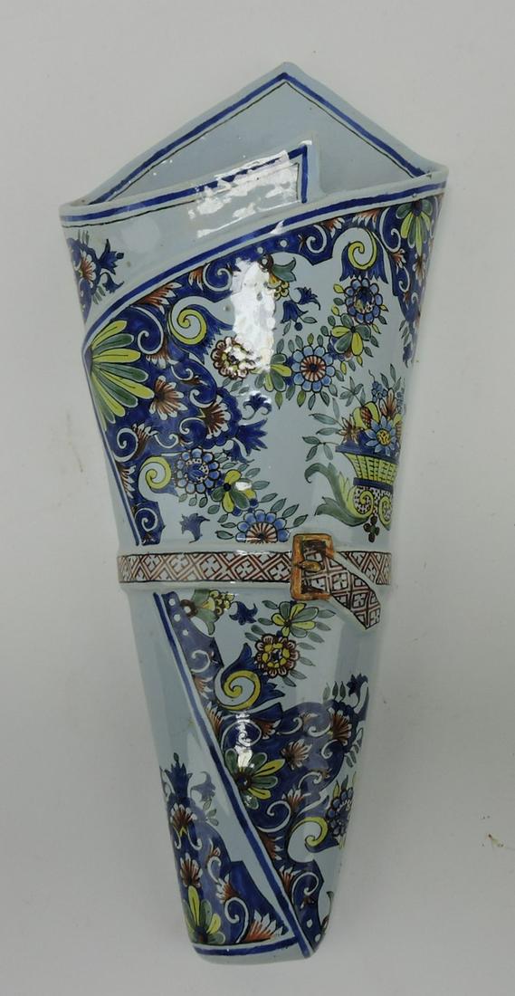 Henriot Quimper wall pocket, 12 1/2", (1 of 1)