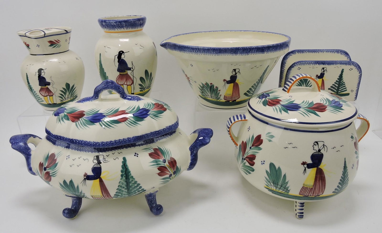 Henriot Quimper lot of 6 pieces: vase, (1 of 1)