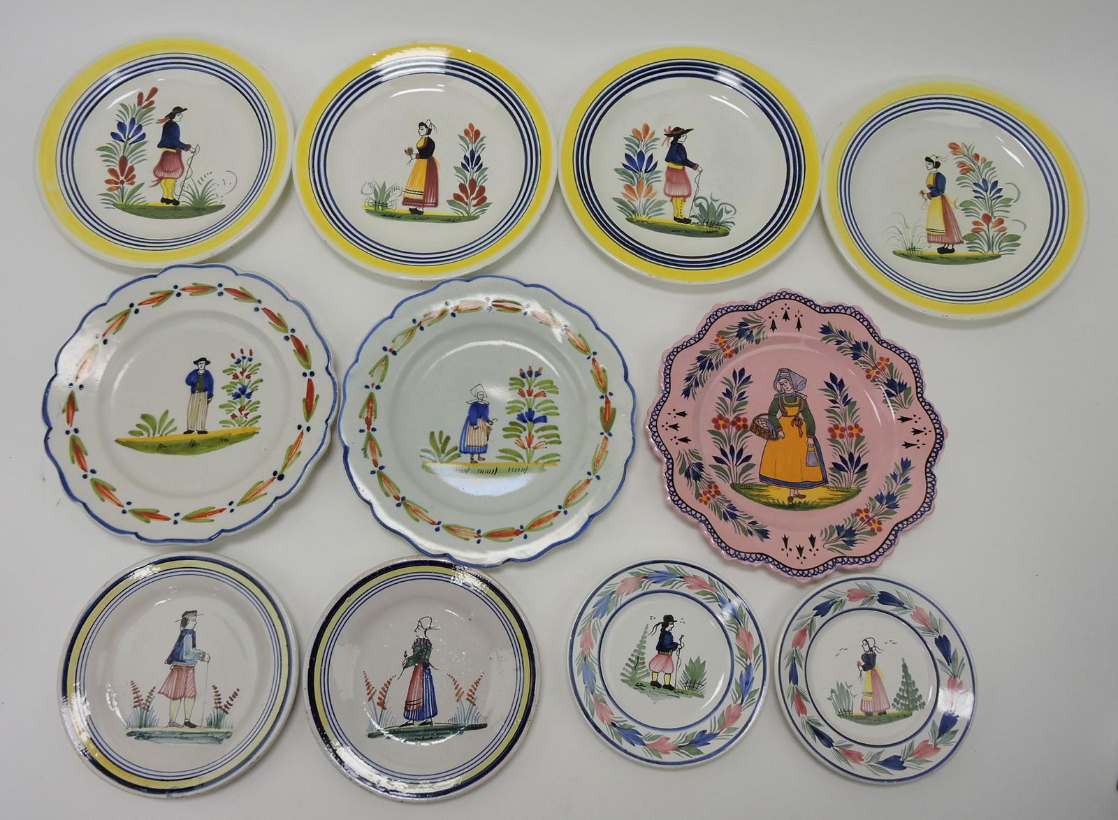 Henriot Quimper lot of 5 pair of plates, (1 of 1)