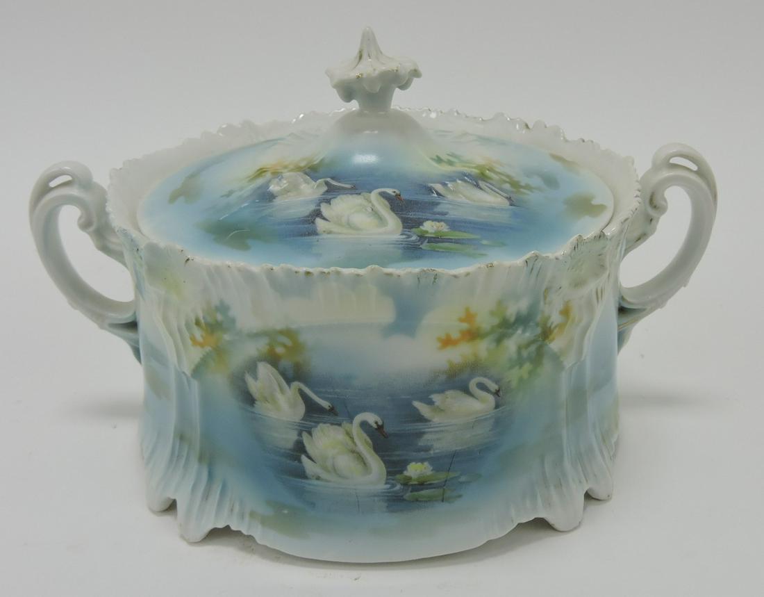 R.S. Prussia swan cracker jar (1 of 1)