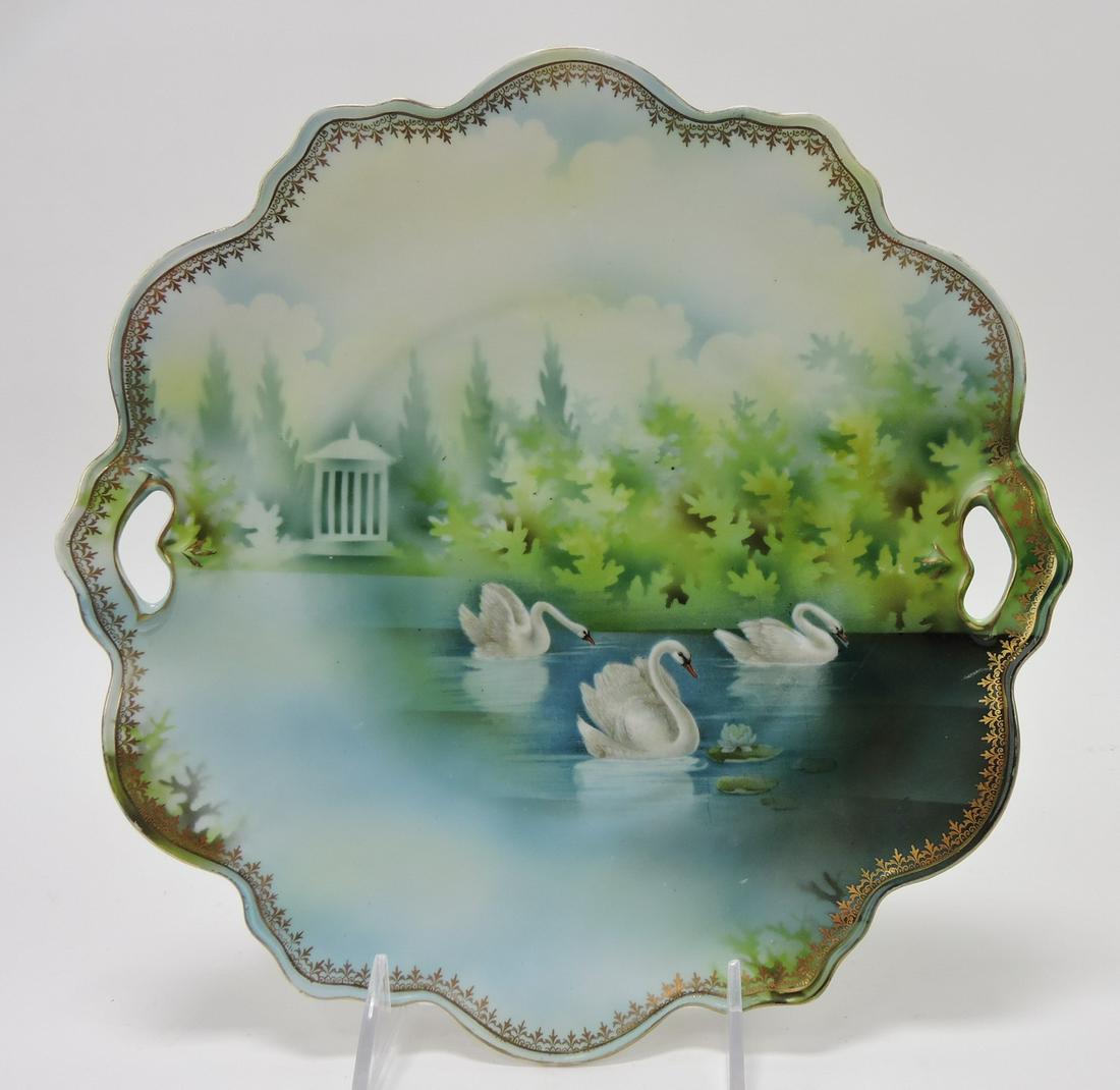 R.S. Prussia swan 10 3/4" two handled (1 of 1)