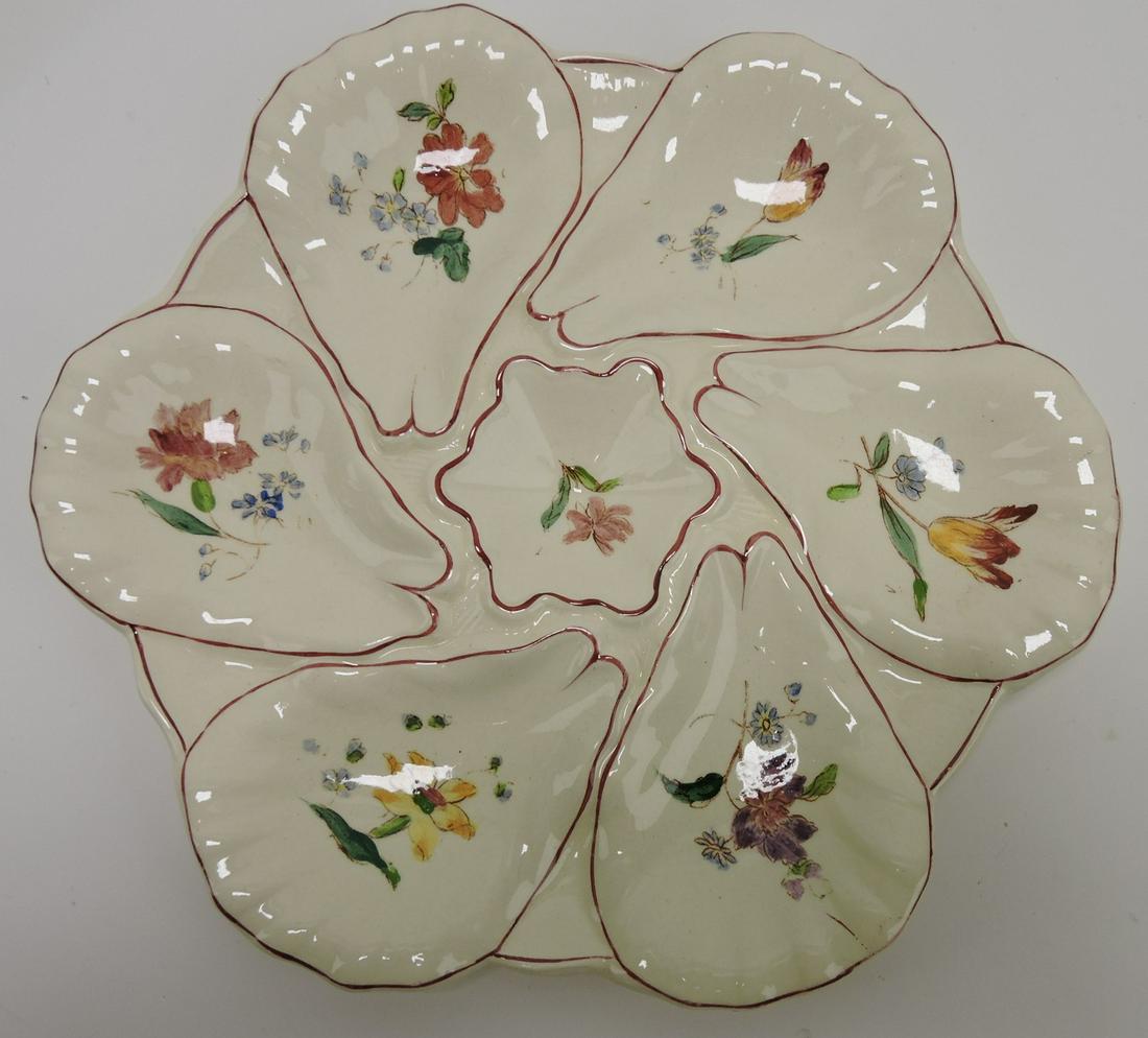 Longchamp 10" floral oyster plate: .