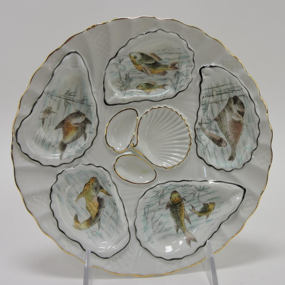 Porcelain 8 1/2" five well oyster plate (1 of 1)