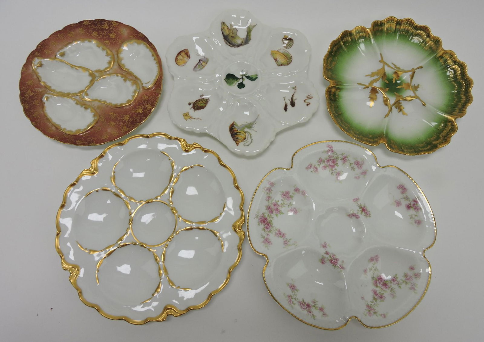 Haviland lot of 5 oyster plates (1 of 1)