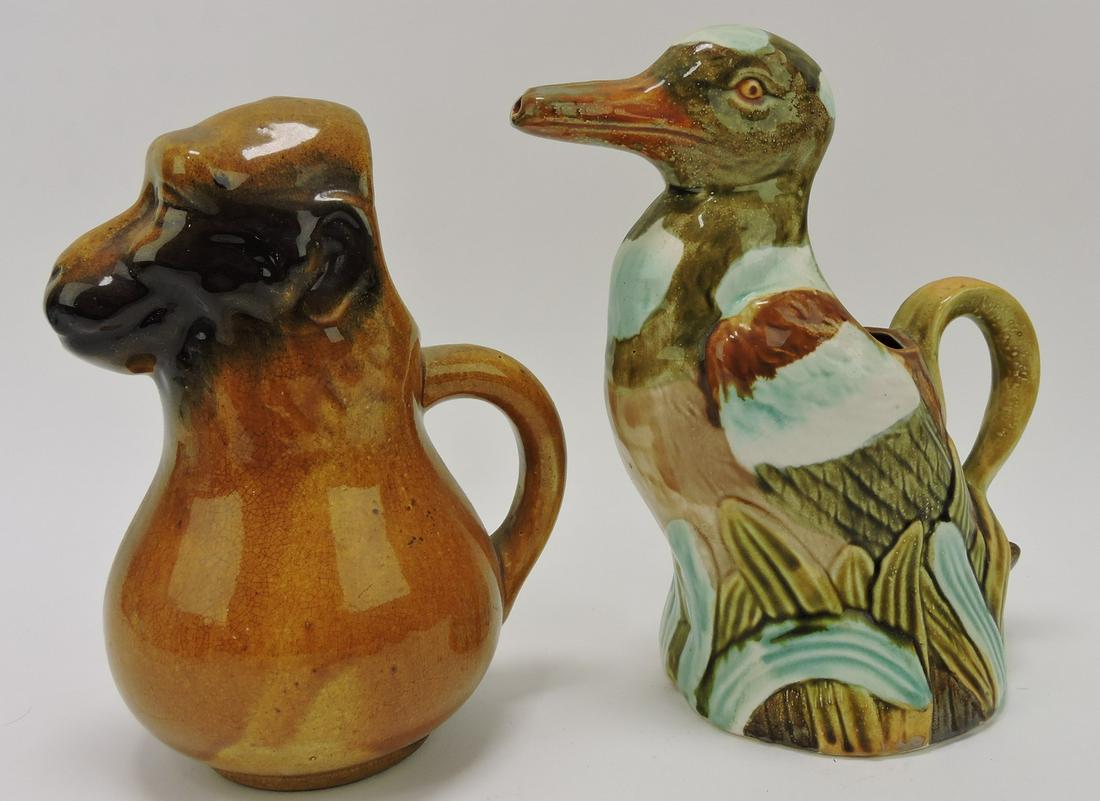 Majolica monkey (hairline) and duck (1 of 1)