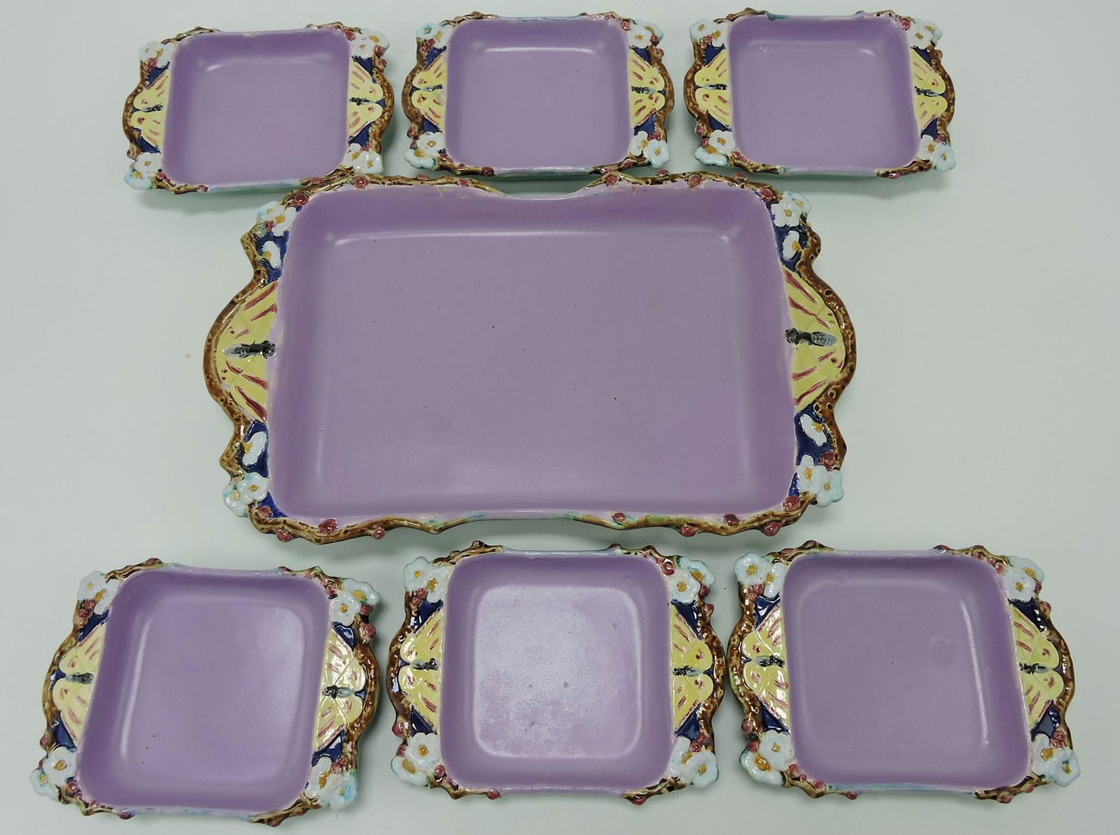 Holdcroft majolica 7 piece dessert set (1 of 1)