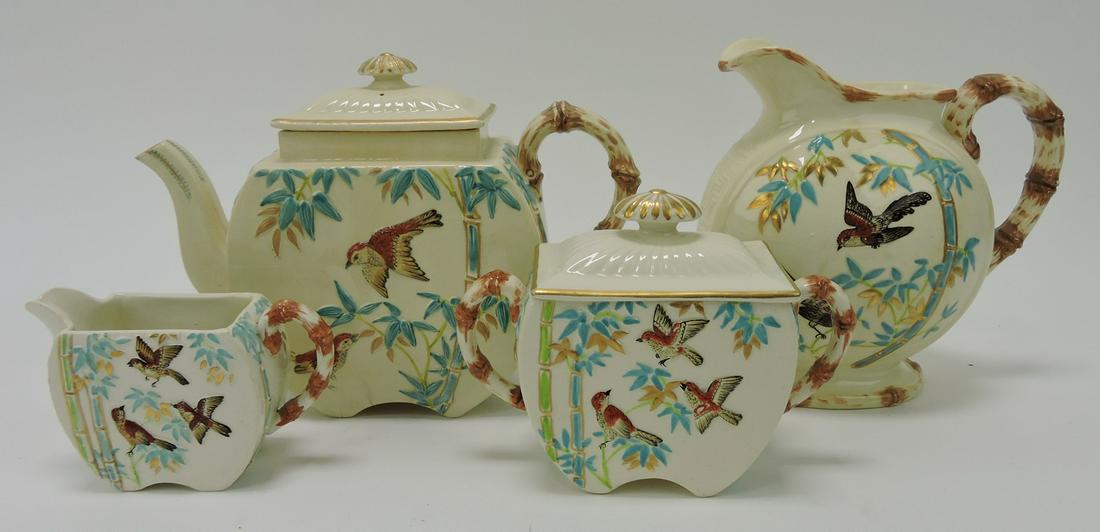 Copeland 4 piece tea set with birds and (1 of 1)