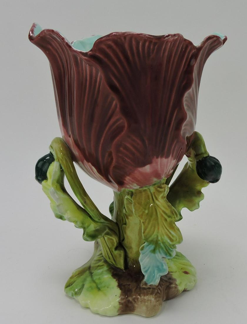French majolica figural flower vase, 8" (1 of 1)