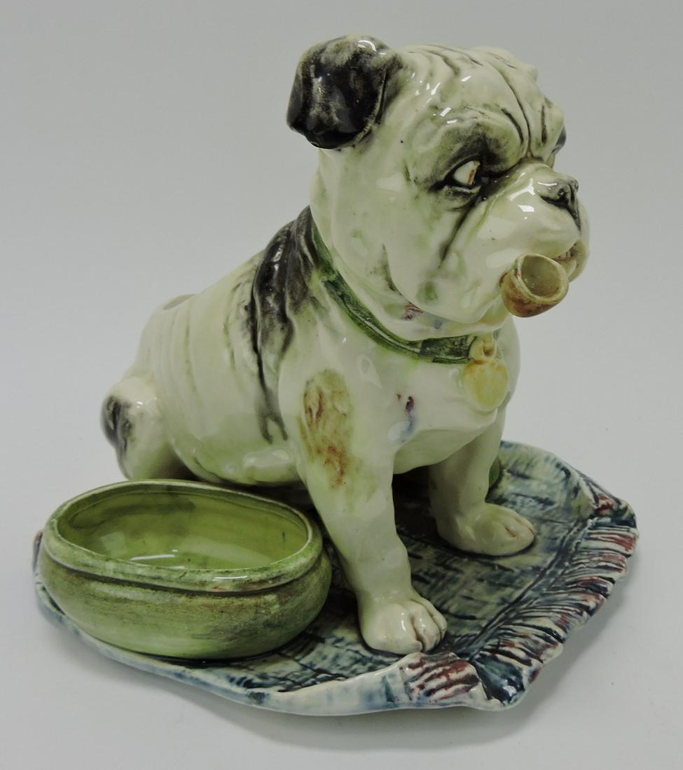 Majolica bulldog with pipe match striker (1 of 1)