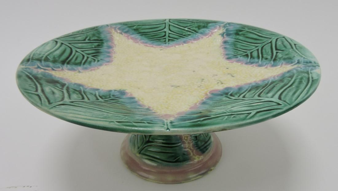 Etruscan majolica cauliflower cake stand, (1 of 1)