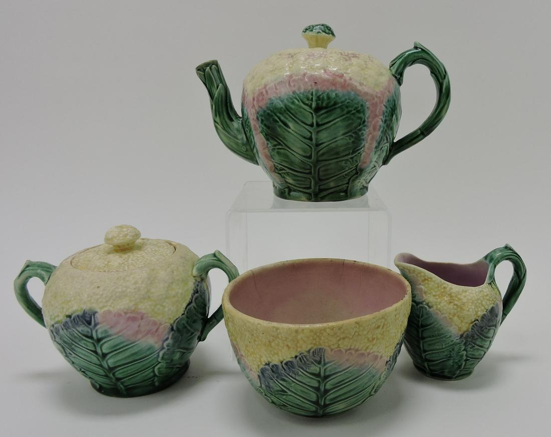 Etruscan majolica cauliflower 4 piece (1 of 1)