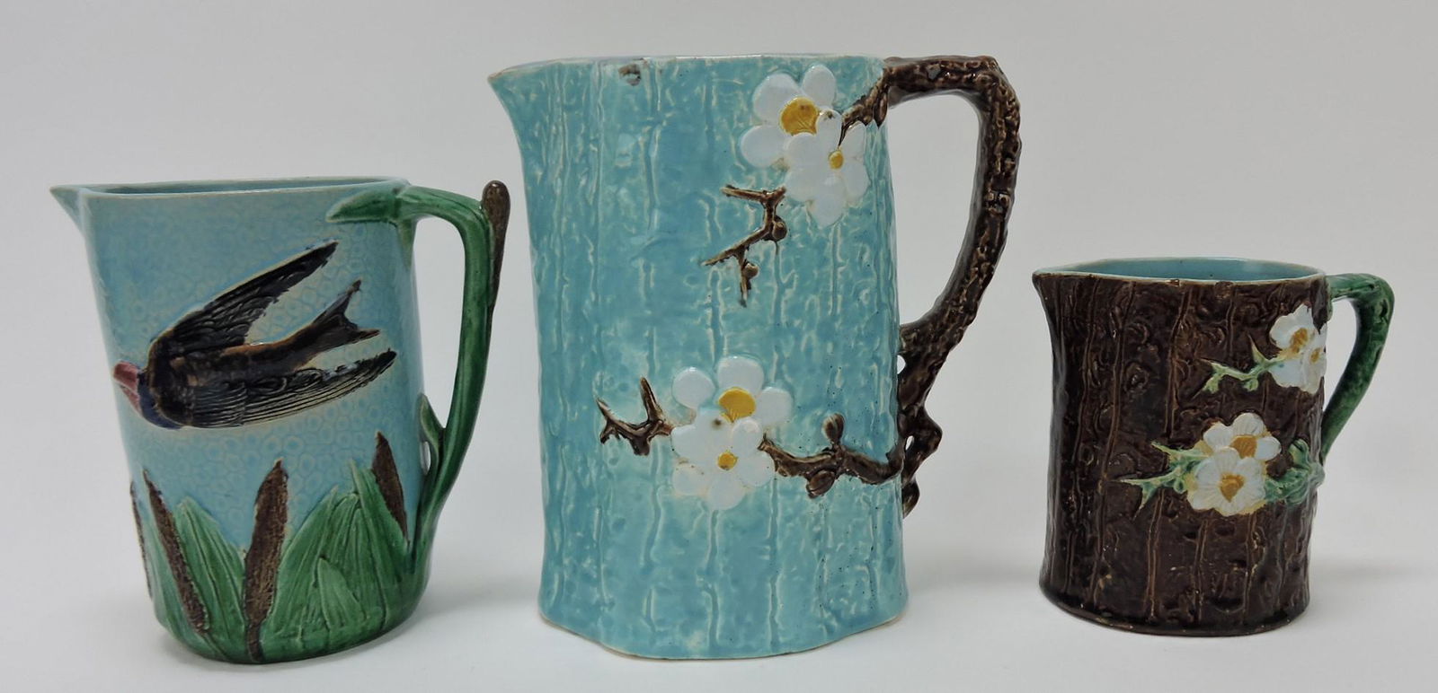 Holdcroft majolica lot of 3 pitchers, (1 of 1)