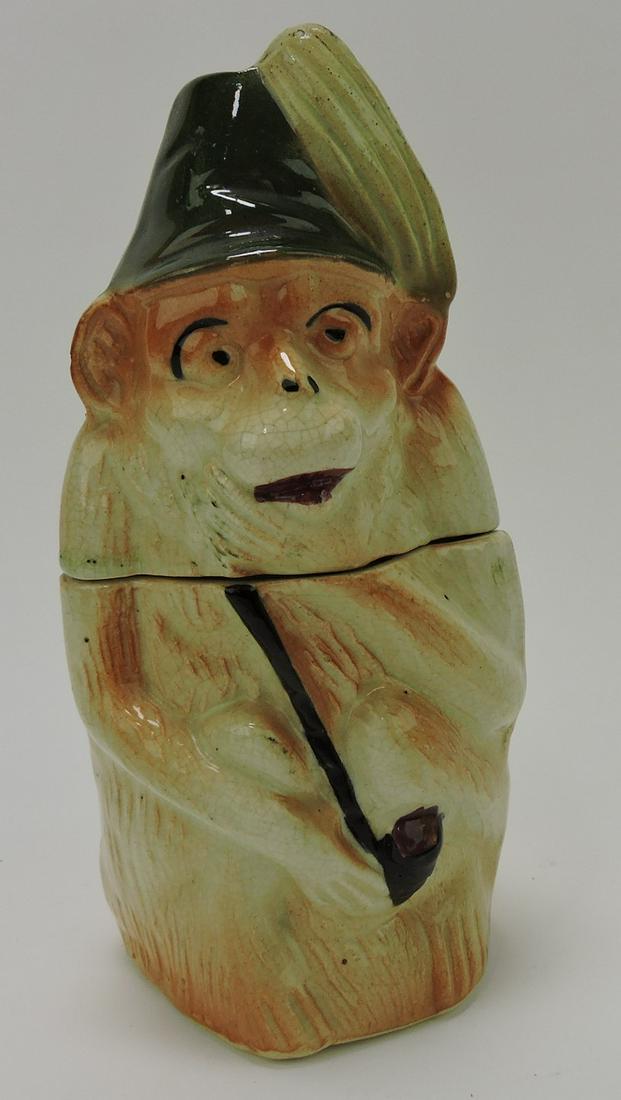 Majolica monkey humidor, 9" (1 of 1)