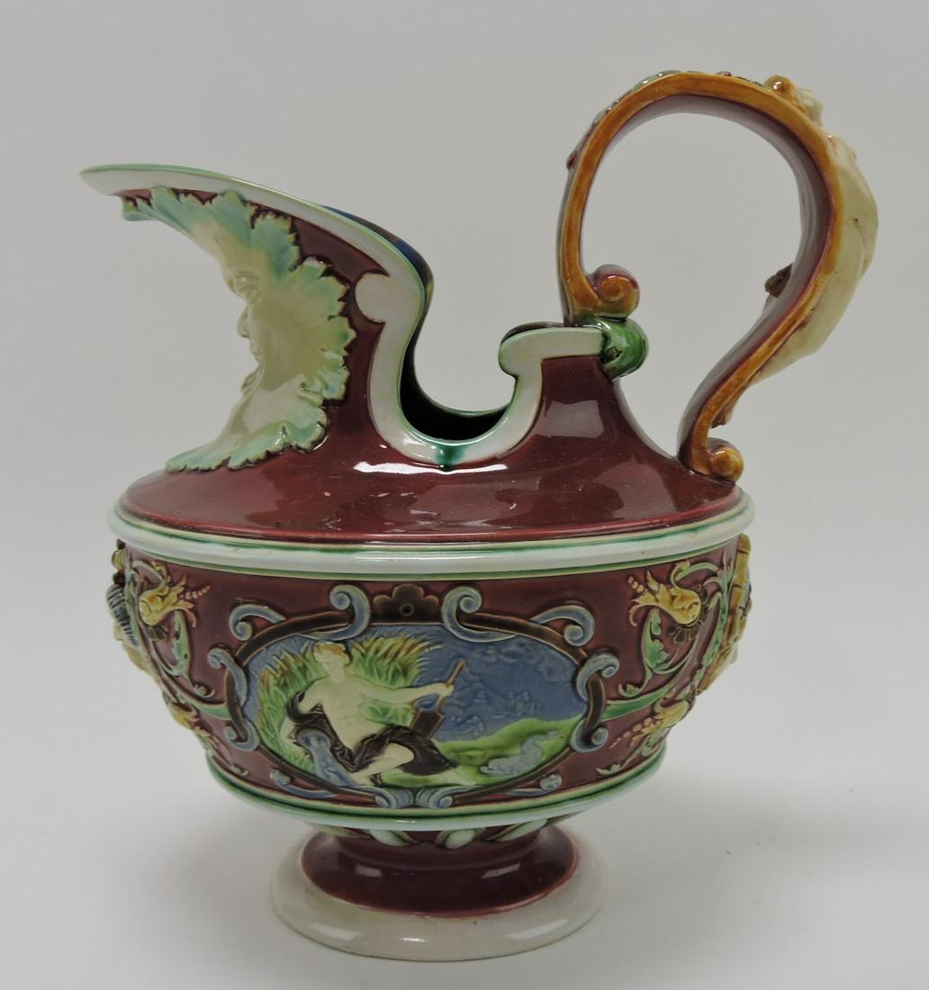 Minton majolica palissy style ewer with (1 of 4)